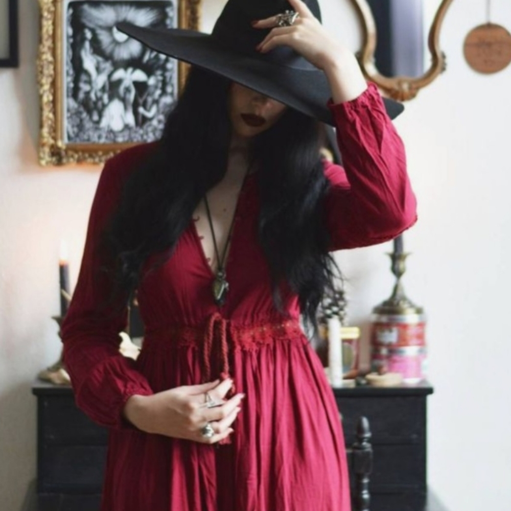 Red Witchy Boho Maxi Dress from Nasty Gal